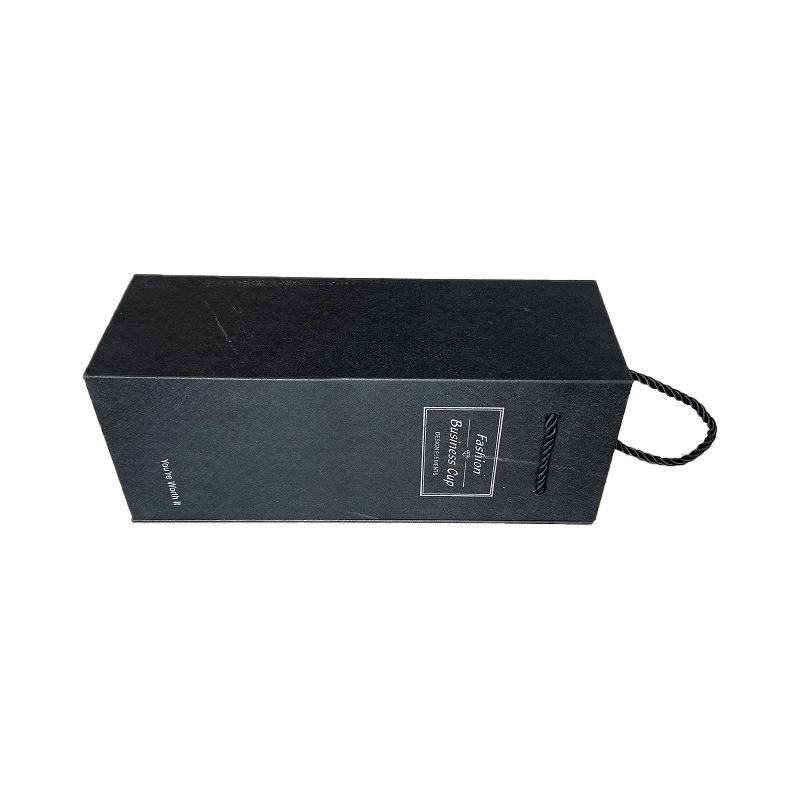Boîtes à vin avec Logo personnalisé de luxe, boîte-cadeau en carton noir, emballage de boîtes-cadeaux pour bouteilles de vin