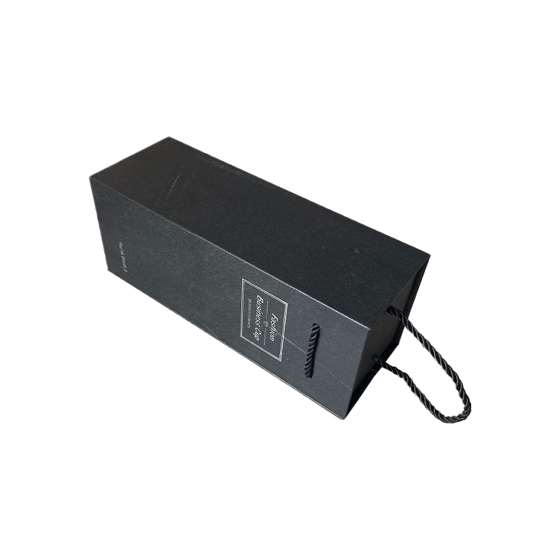 Boîtes à vin avec Logo personnalisé de luxe, boîte-cadeau en carton noir, emballage de boîtes-cadeaux pour bouteilles de vin