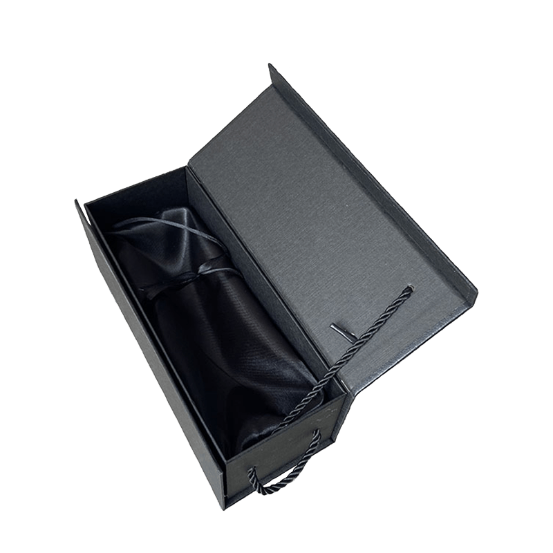 Boîtes à vin avec Logo personnalisé de luxe, boîte-cadeau en carton noir, emballage de boîtes-cadeaux pour bouteilles de vin