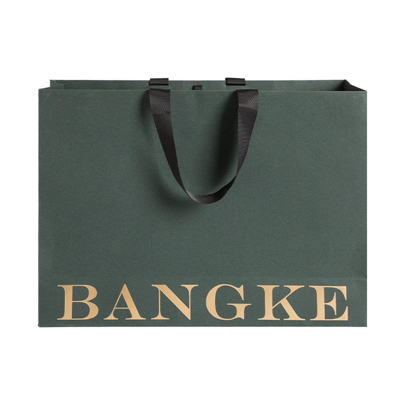 Sac cadeau personnalisé vert foncé estampé à chaud, sac en papier de Shopping de marque avec votre Logo 0wn