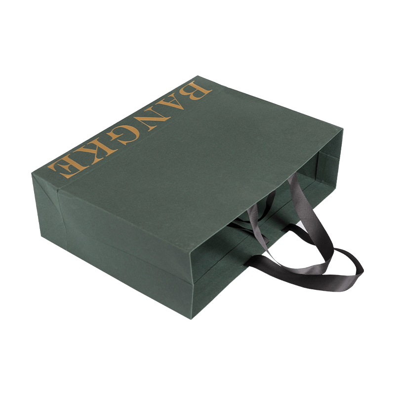 Sac cadeau personnalisé vert foncé estampé à chaud, sac en papier de Shopping de marque avec votre Logo 0wn