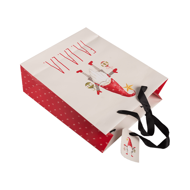 Sac en papier de noël personnalisé, vente en gros d'usine, sac cadeau de luxe, sac de Shopping avec Logo et motif