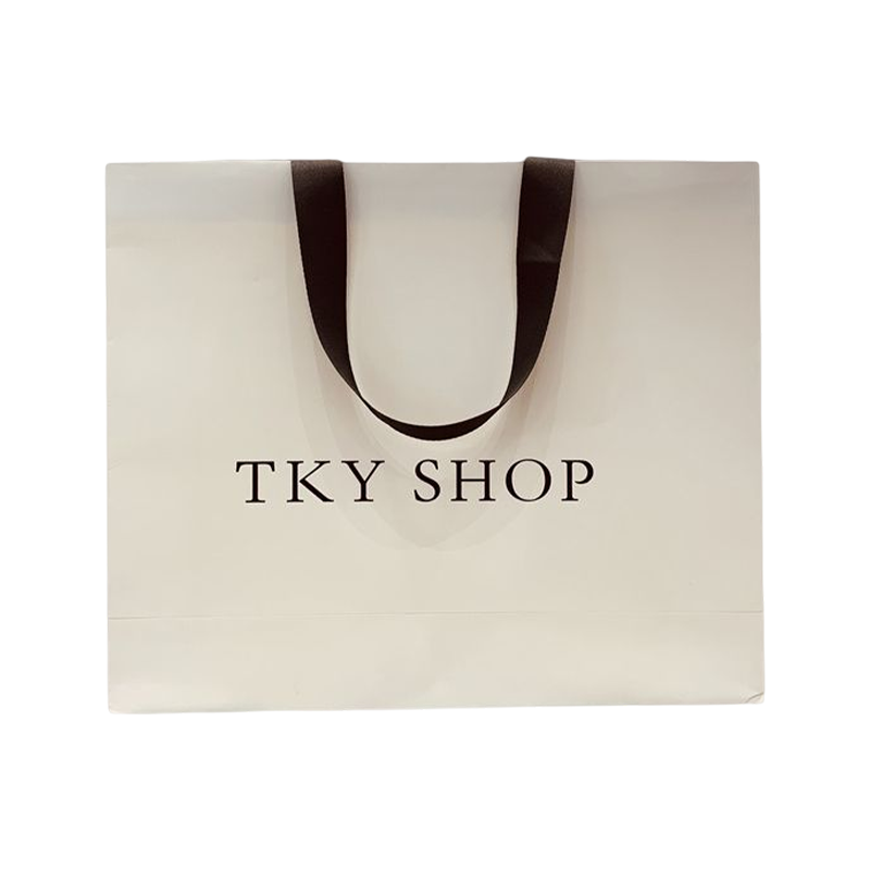 Logo personnalisé imprimant des sacs en papier en carton blanc d'emballage écologique en gros