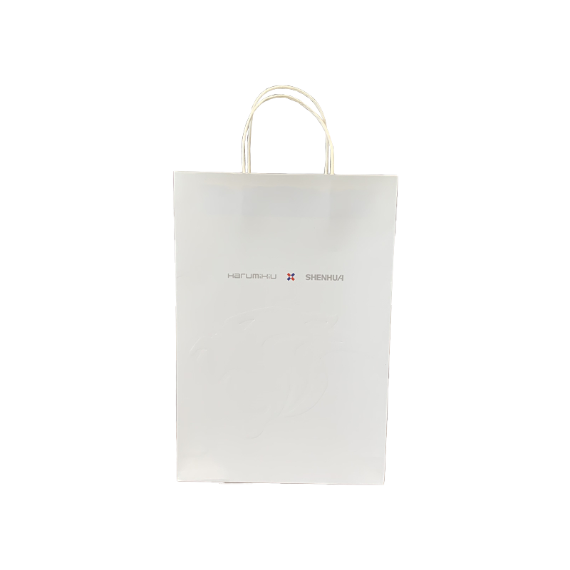 Sacs en papier blanc avec Logo personnalisé, sac de Shopping de marque, sac en papier promotionnel avec poignée pour vêtements