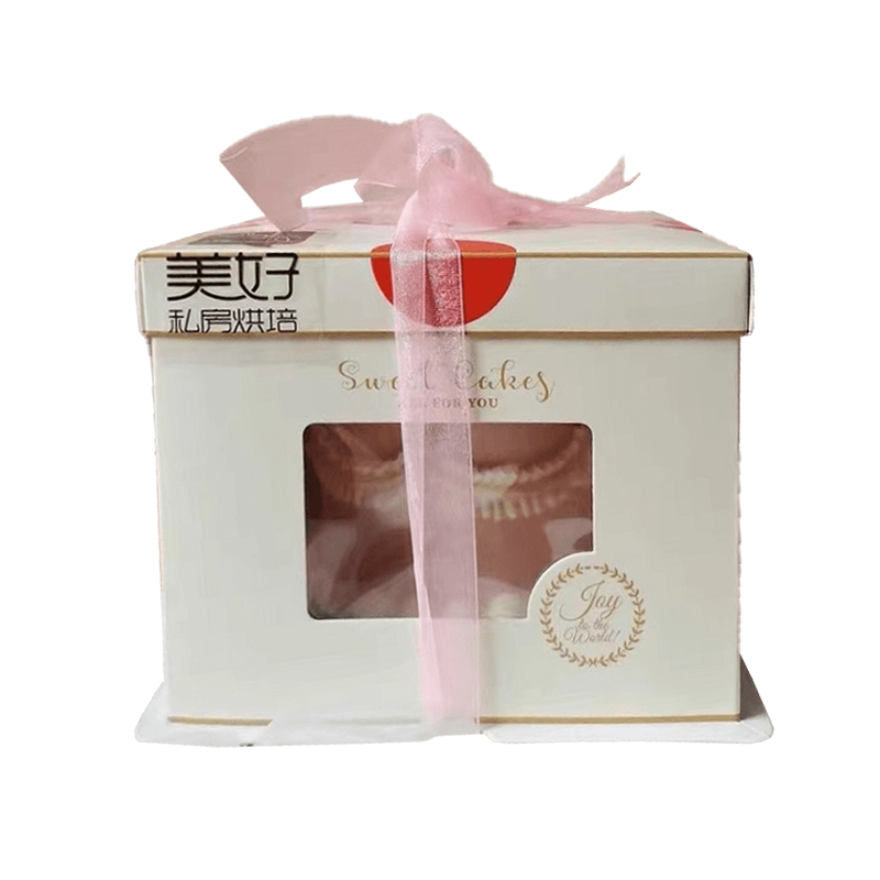 Boîtes en papier de boîte de gâteau de carton de Logo fait sur commande de vente chaude avec des boîtes-cadeaux avant de fenêtre claire pour des gâteaux