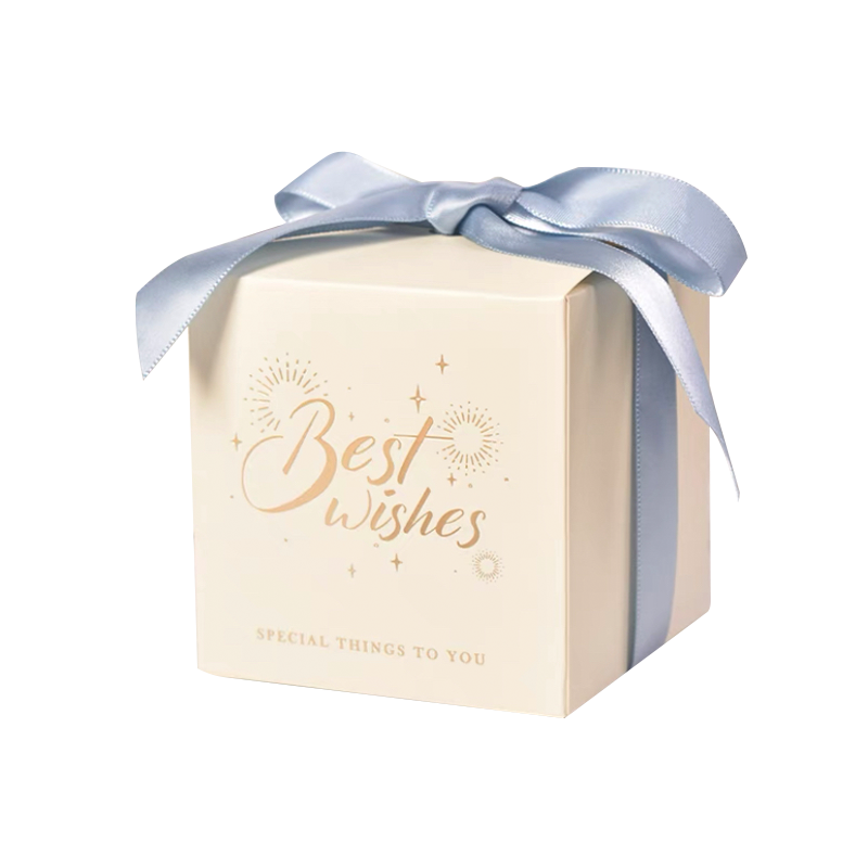 Boîte en papier de luxe personnalisée pour mariage, boîtes d'emballage de bonbons, coffrets cadeaux avec ruban, vente en gros