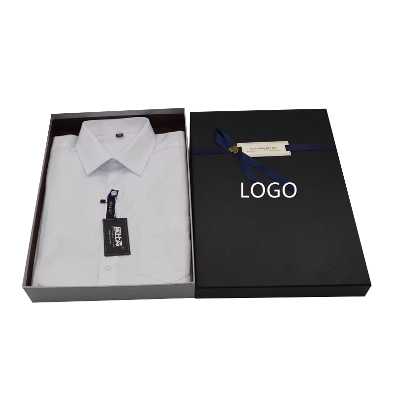 T-shirt de luxe noir imprimé personnalisé, foulards en soie, emballage cadeau, écharpe rigide pour vêtements, boîte en papier avec Logo
